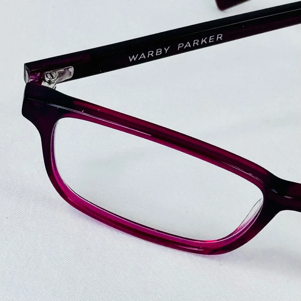 Warby Parker Wilkie Red Berry Eyeglasses Frames 50-18-145 Wine Purple Square